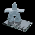 Frosted Inukshuk Sculpture on Jade Base (4 1/2")